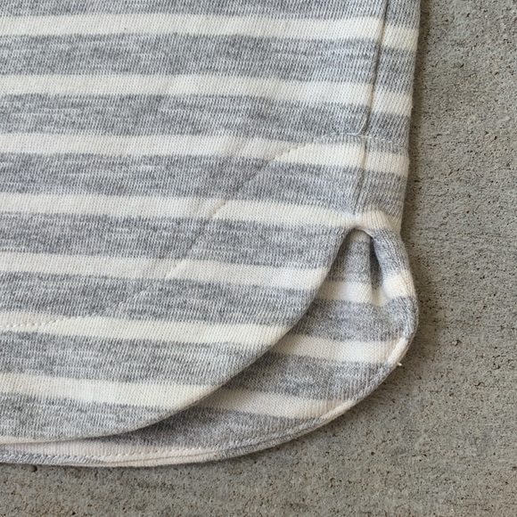 Akini Striped Cream and Gray Sweatshirt Skirt - Picture 4 of 9